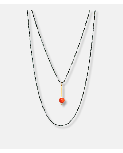 Redberry - pendant and gold chain - Michala Eken